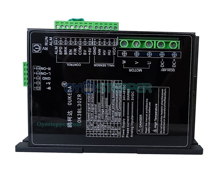 Oukeda Brushless DC Motor & BLDC Driver Kit 95.55Ncm 300W 24V/48V 3000RPM 3 Phase